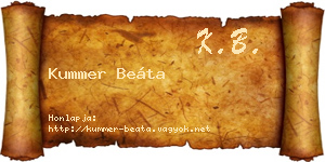 Kummer Beáta névjegykártya