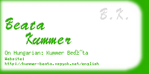 beata kummer business card